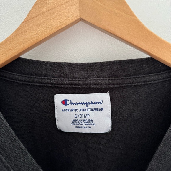 CHAMPION | Black And White Cropped Crewneck Long Sleeve Tee Size Small - Picture 4 of 5